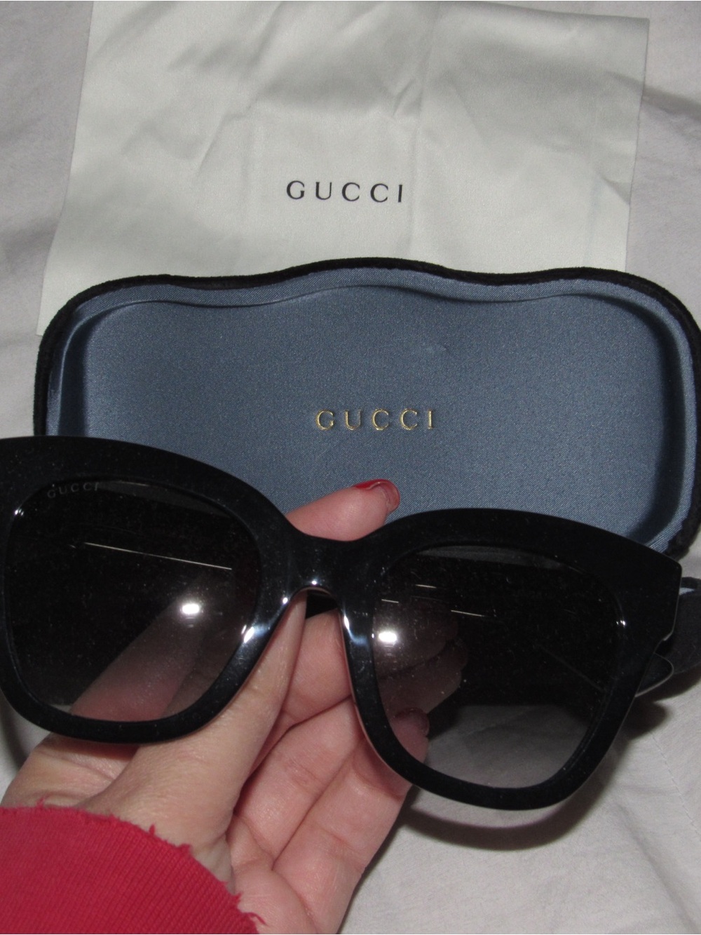 Authentic Gucci Black Women's Oversized Sunglasses